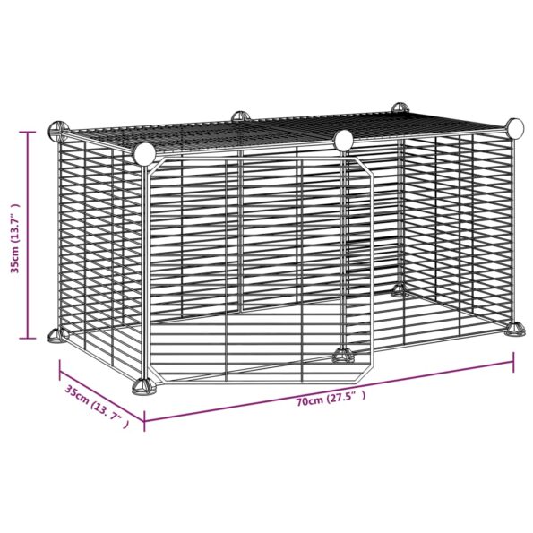 VidaXL 8-panelová klietka pre domáce zvieratá čierna 35x35 cm oceľ – Obrázok 4
