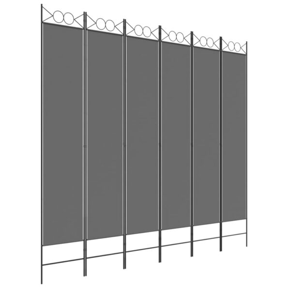 vidaXL 6-panelový paraván antracitový 240x220 cm látkový – Obrázok 2