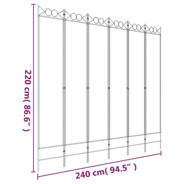 vidaXL 6-panelový paraván antracitový 240x220 cm látkový – Obrázok 8