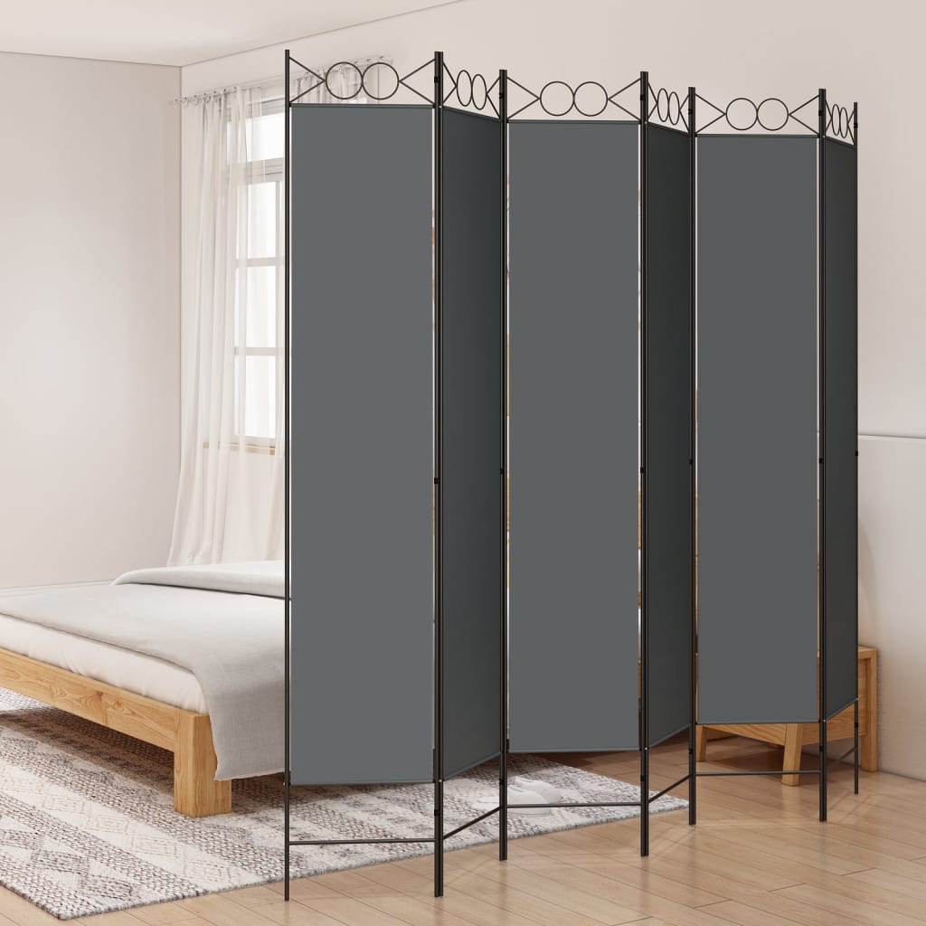VXL8720287195740_m_en_hd_1.jpg vidaXL 6-panelový paraván antracitový 240x220 cm látkový – Obrázok 1