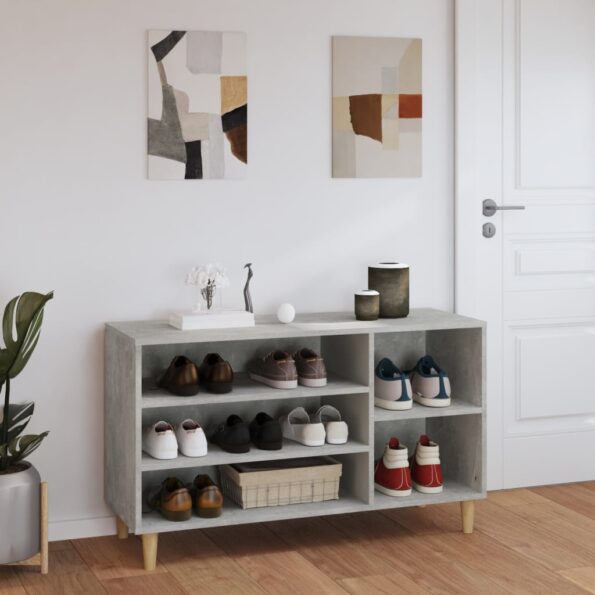 vidaXL Botník betónovo sivý 102x36x60 cm spracované drevo – Obrázok 3
