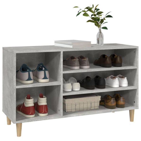 vidaXL Botník betónovo sivý 102x36x60 cm spracované drevo – Obrázok 4