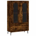 vidaXL Vysoká skrinka dymový dub 69,5x31x115 cm kompozitné drevo – Obrázok 2