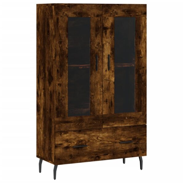 vidaXL Vysoká skrinka dymový dub 69,5x31x115 cm kompozitné drevo – Obrázok 2