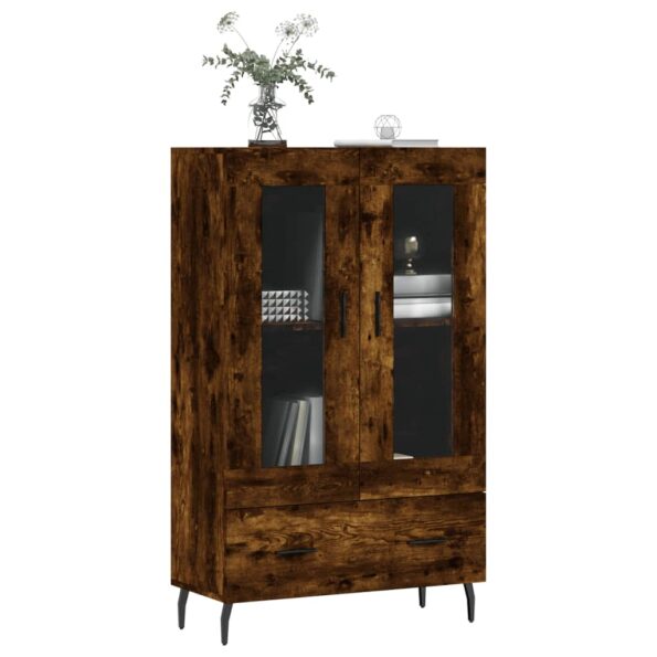 vidaXL Vysoká skrinka dymový dub 69,5x31x115 cm kompozitné drevo – Obrázok 3