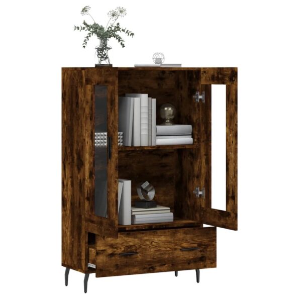 vidaXL Vysoká skrinka dymový dub 69,5x31x115 cm kompozitné drevo – Obrázok 4