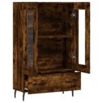 vidaXL Vysoká skrinka dymový dub 69,5x31x115 cm kompozitné drevo – Obrázok 5