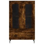 vidaXL Vysoká skrinka dymový dub 69,5x31x115 cm kompozitné drevo – Obrázok 6