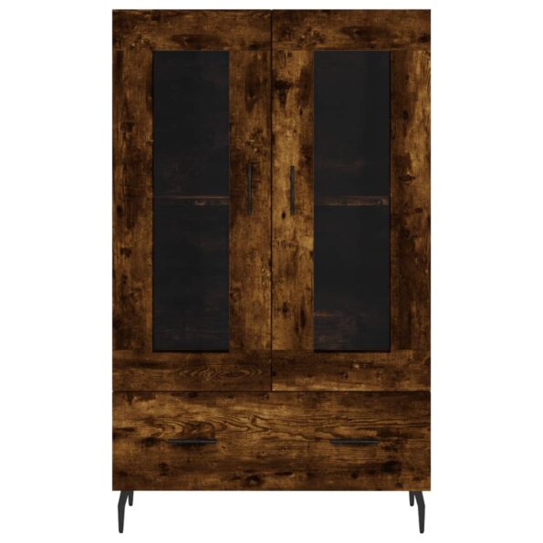 vidaXL Vysoká skrinka dymový dub 69,5x31x115 cm kompozitné drevo – Obrázok 6