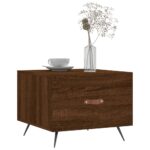 vidaXL Konferenčný stolík hnedý dub 50x50x40 cm spracované drevo – Obrázok 3