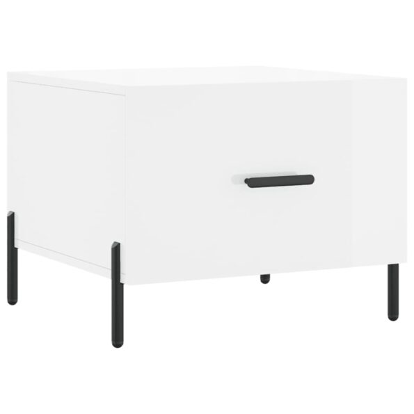 vidaXL Konferenčný stolík lesklý biely 50x50x40 cm kompozitné drevo – Obrázok 2
