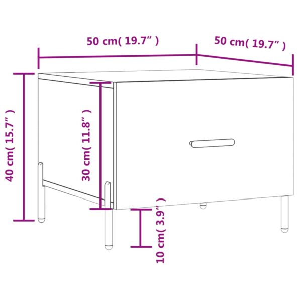 vidaXL Konferenčný stolík lesklý biely 50x50x40 cm kompozitné drevo – Obrázok 12