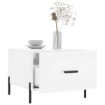 vidaXL Konferenčný stolík lesklý biely 50x50x40 cm kompozitné drevo – Obrázok 4