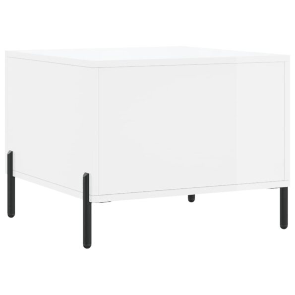 vidaXL Konferenčný stolík lesklý biely 50x50x40 cm kompozitné drevo – Obrázok 8
