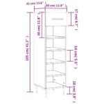 vidaXL Botník lesklý biely 30x35x105 cm spracované drevo – Obrázok 12