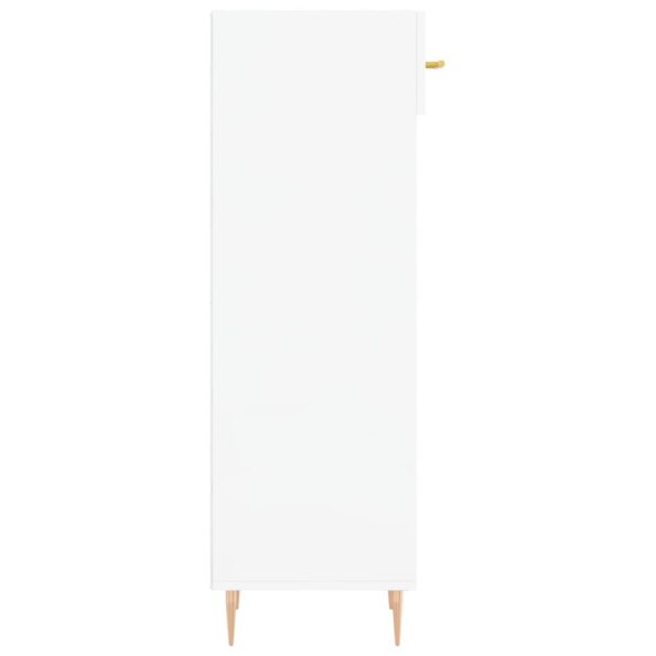 vidaXL Botník lesklý biely 30x35x105 cm spracované drevo – Obrázok 7