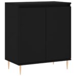 vidaXL Komoda čierna 60x35x70 cm spracované drevo – Obrázok 2