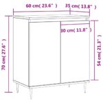 vidaXL Komoda čierna 60x35x70 cm spracované drevo – Obrázok 11