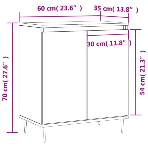 vidaXL Komoda čierna 60x35x70 cm spracované drevo – Obrázok 11