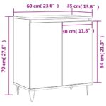 vidaXL Komoda dymový dub 60x35x70 cm spracované drevo – Obrázok 11
