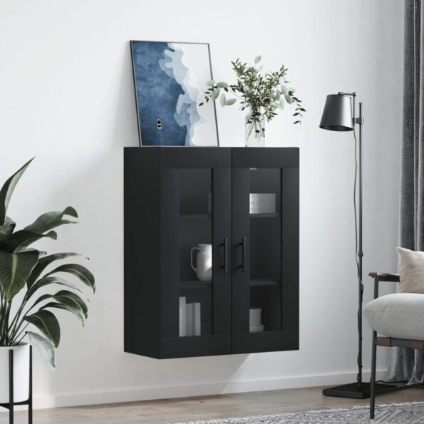 vidaXL Nástenná skrinka čierna 69,5x34x90 cm – Obrázok 3