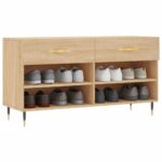 vidaXL Lavička na topánky, dub sonoma 102x35x55 cm, kompozitné drevo – Obrázok 3