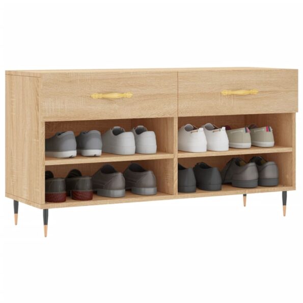 vidaXL Lavička na topánky, dub sonoma 102x35x55 cm, kompozitné drevo – Obrázok 3