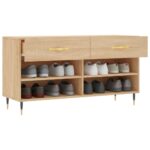 vidaXL Lavička na topánky, dub sonoma 102x35x55 cm, kompozitné drevo – Obrázok 4