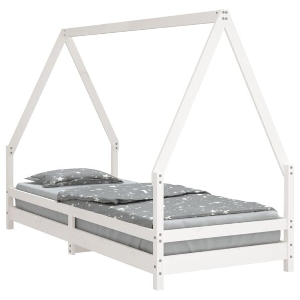 vidaXL Rám detskej postele biely 90x200 cm masívna borovica – Obrázok 2