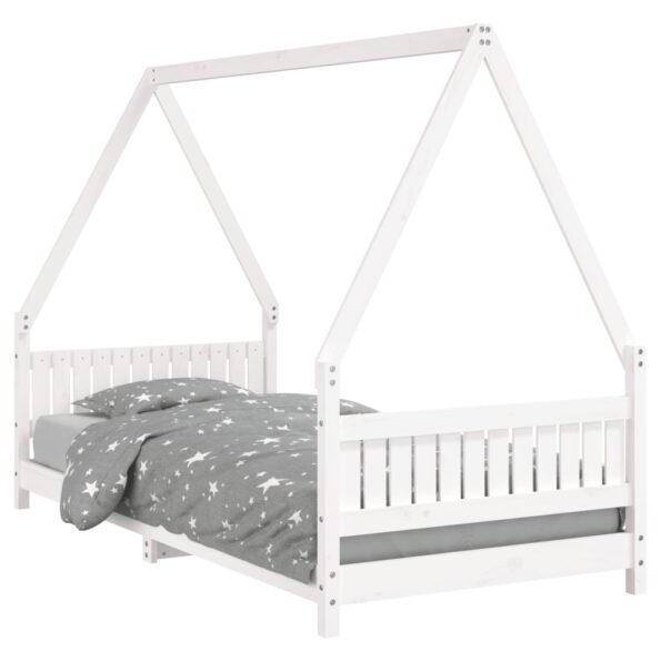 vidaXL Rám detskej postele biely 90x200 cm masívna borovica – Obrázok 2