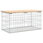 vidaXL Záhradná lavička gabiónový dizajn 83x44x42 cm masívna borovica – Obrázok 2