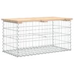 vidaXL Záhradná lavička gabiónový dizajn 83x44x42 cm masívna borovica – Obrázok 5