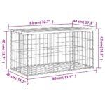 vidaXL Záhradná lavička gabiónový dizajn 83x44x42 cm masívna borovica – Obrázok 8