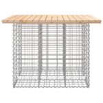 vidaXL Záhradný stôl s gabiónovým dizajnom 100x102x72 cm, masívne borovicové drevo – Obrázok 4
