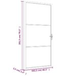 vidaXL Vnútorné dvere 102,5x201,5 cm čierne matné sklo a hliník – Obrázok 6