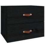 vidaXL Nástenný nočný stolík čierny 50x36x40 cm – Obrázok 2