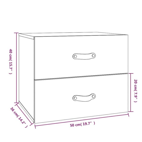 vidaXL Nástenný nočný stolík čierny 50x36x40 cm – Obrázok 10