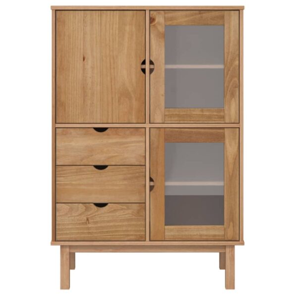 vidaXL Vysoká skrinka OTTA 85x43x125 cm, borovicový masív – Obrázok 3