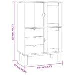 vidaXL Vysoká skrinka OTTA 85x43x125 cm, borovicový masív – Obrázok 6