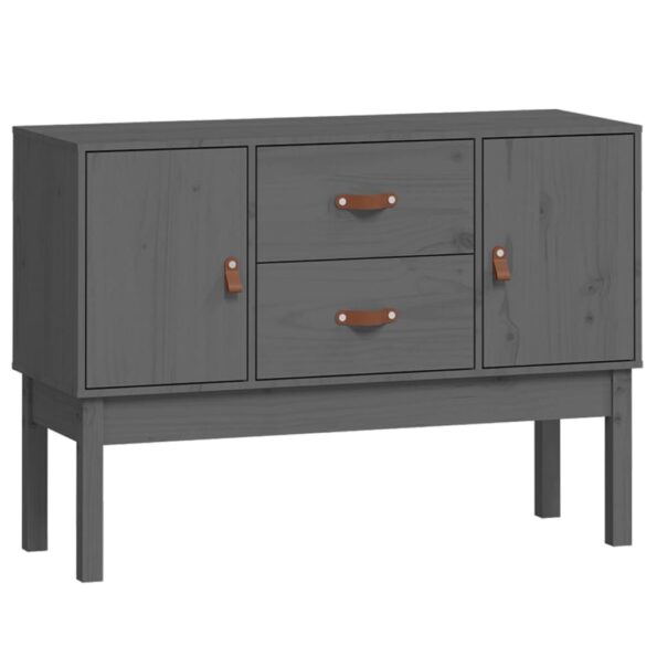 vidaXL Komoda sivá 110x40x78 cm borovicový masív – Obrázok 2