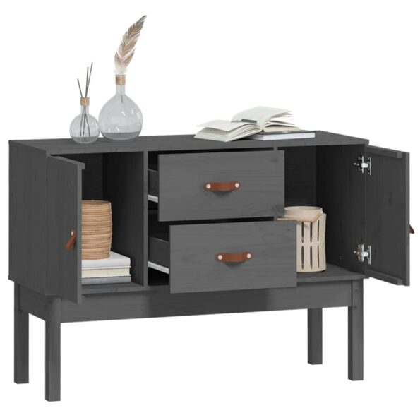 vidaXL Komoda sivá 110x40x78 cm borovicový masív – Obrázok 4