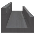 vidaXL Nástenné skrinky 2 ks sivé 80x12x9 cm masívna borovica – Obrázok 5