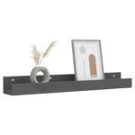 vidaXL Nástenné skrinky 2 ks sivé 80x12x9 cm masívna borovica – Obrázok 7