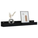 vidaXL Nástenné skrinky 2 ks čierne 80x12x9 cm masívna borovica – Obrázok 7