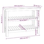 vidaXL Pracovná lavica čierna 110,5x50x80 cm masívna borovica – Obrázok 8