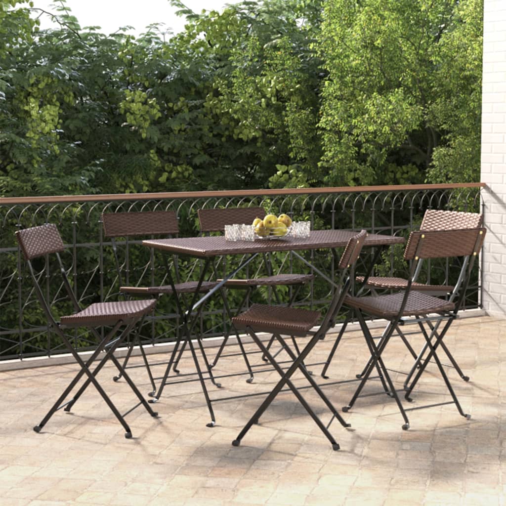VXL8720845666118_m_en_hd_1.jpg vidaXL Skladacie bistro stoličky 6 ks hnedé polyratan a oceľ – Obrázok 1