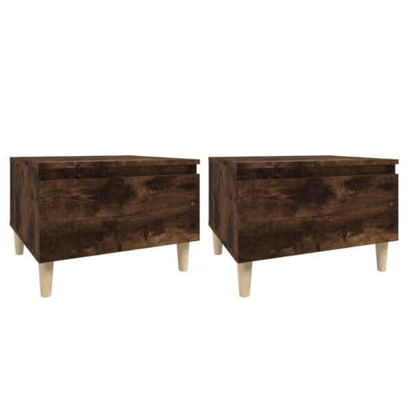 vidaXL Bočné stolíky 2 ks dymový dub 50x46x35 spracované drevo – Obrázok 2
