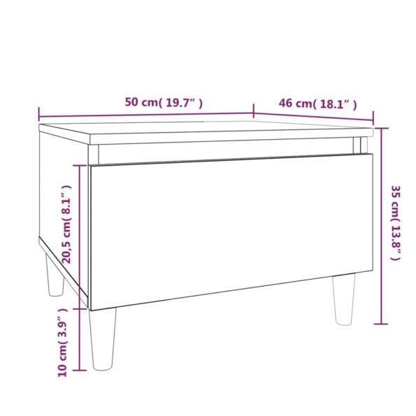 vidaXL Bočné stolíky 2 ks dymový dub 50x46x35 spracované drevo – Obrázok 12