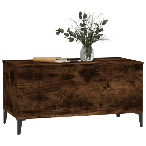 vidaXL Konferenčný stolík dymový dub 90x44,5x45 cm spracované drevo – Obrázok 4