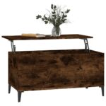 vidaXL Konferenčný stolík dymový dub 90x44,5x45 cm spracované drevo – Obrázok 5